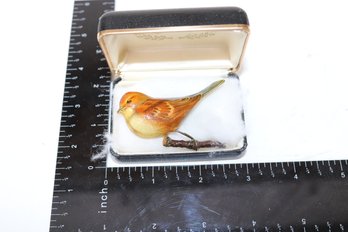 Charming Vintage Wooden Bird Brooch