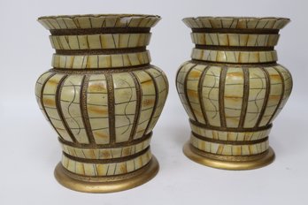 Ivory Coast-Inspired Resin Vases With Metallic Accents - Elegant Home Decor