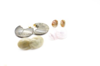 Chic Vintage Stone-Inspired Earrings Collection - Set Of 4