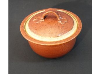 Signed Stoneware Bowl With Lid