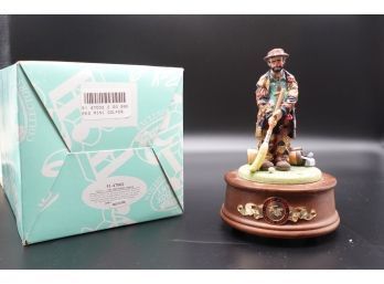 Emmett Kelly Clown Figurine Weary Willie Music Box The Caddy Limited Edition