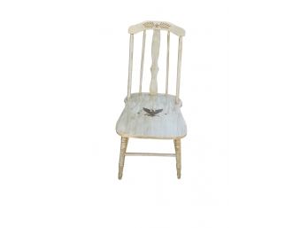 Vintage White Chair With Eagle