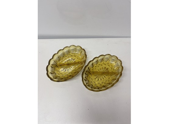 Amber Glass Candy Dishes