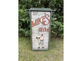 Vintage Wood Sign- Mikes Gym