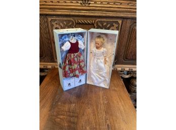 Antique Doll With Carrying Case And Clothing