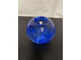 Vintage Kosta Boda Art Glass Blue Moon Candle Holder