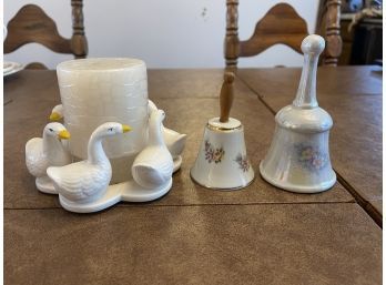 Bells And Goose Candle Holder