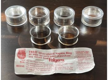 Vintage FOLGERS Napkin Ring Giveaways 1988