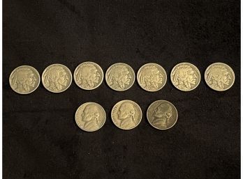 Silver Jefferson Nickels, Indian Head Buffalo Nickels