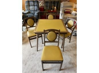 MCM Mid Century Stakmore Folding Chairs And Table - Bridge