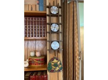 Vintage Barometer And Stained Glass Frog