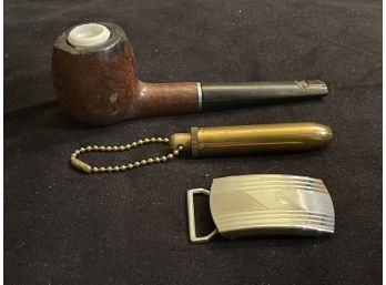 Vintage Pipe, Bullet Keychain , Bronze Toggle