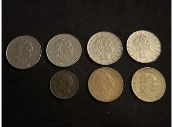 Silver And Bronze Italian Coins