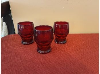 Vintage Ruby Red Cups