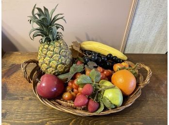 Faux Fruit And Basket