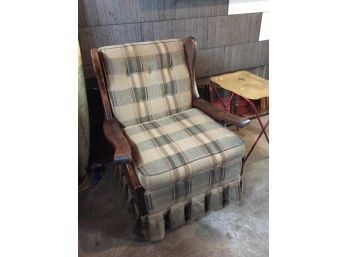 Vintage Pine Armchair With Skirt
