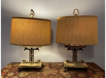 Antique Brass & Marble Lamps