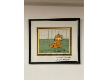 Framed Garfield With COA Signed Jim Davis Certificate Of Authenticity