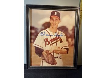 Signed & Framed MLB Sports Photo Hall Of Fame Warren Spahn