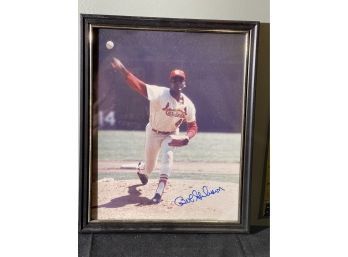 Signed & Framed MLB Sports Photo Hall Of Fame Bob Gibson
