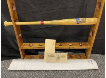 Signed Ernie Banks Official Cooperstown Bat With Seal Certificate Of Authenticity COA #104