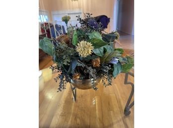 Brass Pot With Floral Arrangement
