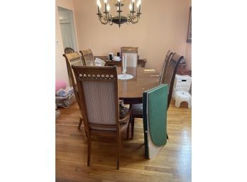 Expanding Dining Room Table, Chairs, Table Pads