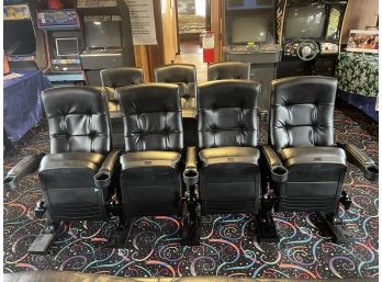 4 Connected Leather Theater Seats