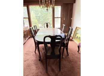 Ethan Allen Vintage Expansion Dining Room Table With Chairs