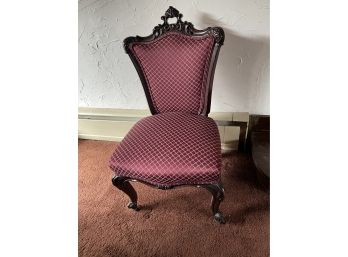 Vintage Carved Wood Side Chair