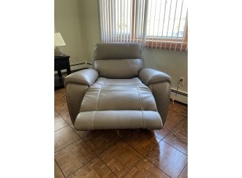 Genuine Leather Reclining Club Chair - Tested & Working