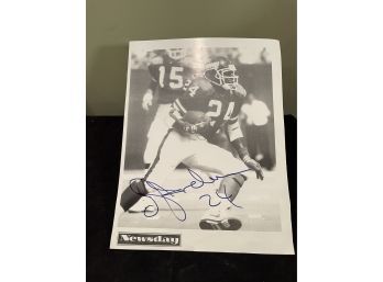 Signed NY Giants Ottis Anderson 8x10