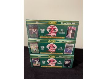 3 Boxes Factory Sealed Score 1991 Baseball Trading Cards