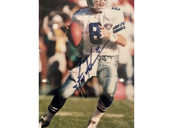 Signed Dallas Cowboys Troy Aikman Photo With COA 8x10 Mounted