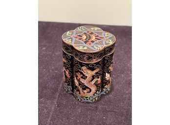 Antique Brass & Cloisonne Asian Trinket Box
