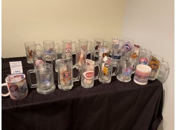 Sports Beer Stein Mugs With Game Day Ticket Stubs