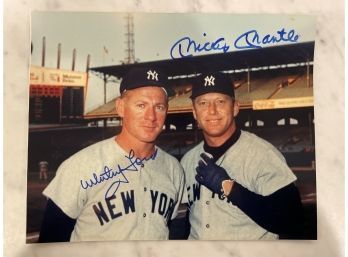 Signed Mickey Mantle  Whitey Ford 8x10