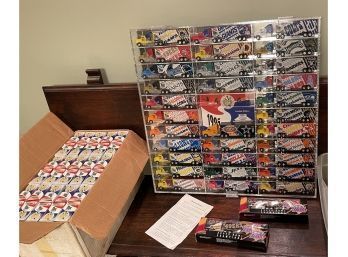 1995 Collectible Matchbox Tractor Trailer Trucks In Display Case With Original Boxes NFL Football