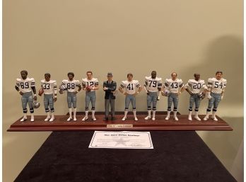 Danbury Mint Dallas Cowboys The 1977 Dallas Cowboys With Certificate Of Ownership Line Up On Mounted Stand