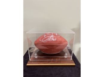 Signed Emmett Smith Dallas Cowboys Football With Display Box