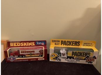 New Washington Redskins & Green Bay Packers Limited Edition Model Trucks Matchbox