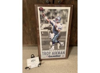 Signed Dallas Cowboys Troy Aikman With COA #373/5000 - Mounted