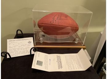Signed Troy Aikman Game Football With COA And Display Case Dallas Cowboys