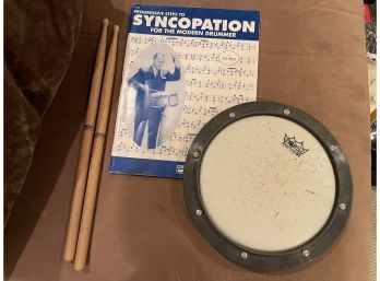 Practice Drum Pad , Sticks & Book