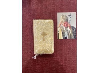 Vintage 1940 Roman Missal Prayer Book With Mother Of Pearl Cover Gilded Pages Made In Belgium
