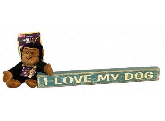 I Love My Dog Wood Sign & Talking Dog Toy