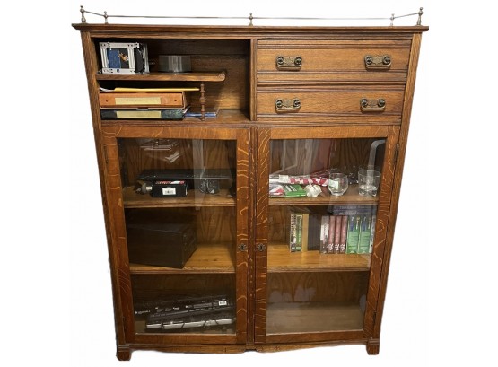 Antique Tiger Oak Display Cabinet