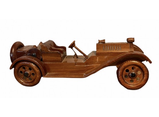 Vintage Carved Wood Car Model