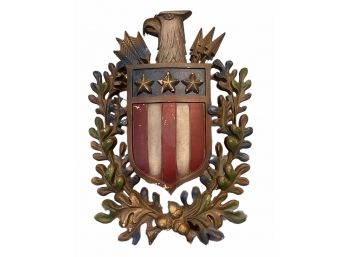 Antique Federal Eagle Shield Wall Art - Americana Coat Of Arms