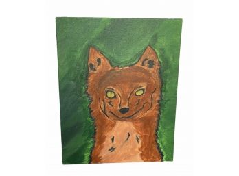 FOX Watercolor On Canvas